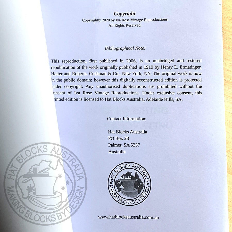 Scientific hat finishing and renovating book #1729